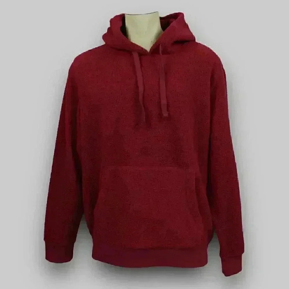 🔵 2/$15 ~ NEW! GEORGE fleece men's hoodie burgundy Med/Lg/XL - Picture 1 of 7